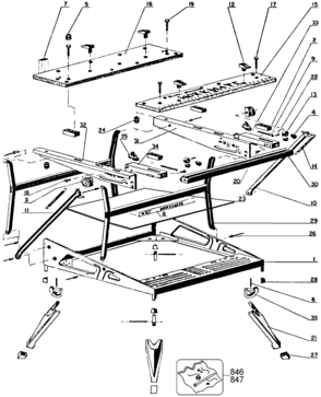 Default Diagram and Parts List for 79-042 Type 1 Black and Decker Sawhorse
